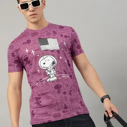 Free Authority Men Cotton Peanuts Printed Round Neck T-shirt image 1