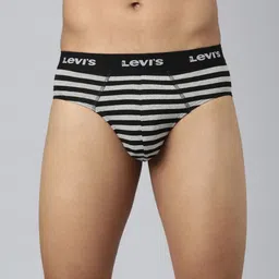 Levis Anti Bacterial Striped Basic Brief-STYLE#005 Black/Light Grey Mel-picture-40