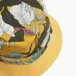 THE BEAR HOUSE Men Yellow Self Design Bucket Hat image 3