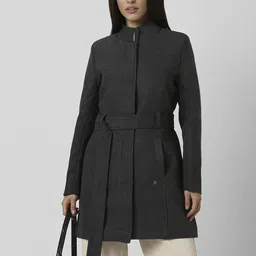 Van Heusen Woman Mandarin Collar Solid Casual Open Front Jacket-image-50