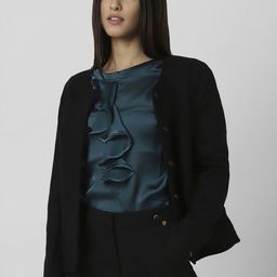 Van Heusen Woman Collarless Solid Casual Tailored Jacket-picture-14