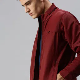 SHOWOFF Men Maroon Solid Tailored Jacket-picture-13