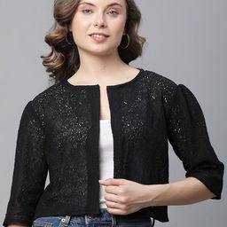 UnaOne Self Design Pure Cotton Shrug-picture-17