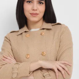 Allen Solly Woman Striped Spread Collar Longline Jacket image 2