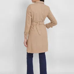 Allen Solly Woman Striped Spread Collar Longline Jacket image 4