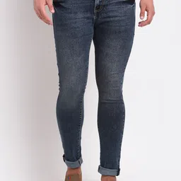 LOUIS STITCH Men Slim Fit Light Fade Stretchable Cuffed Hem Jeans-picture-31