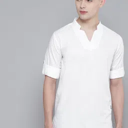 DENNISON Men White Comfort Fit Kurta-picture-30