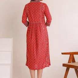 GULAB CHAND TRENDS Ethnic Motifs Gotta Patti Cotton Block Print Kurta image 4