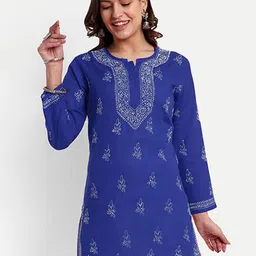 ADA Ethnic Motifs Embroidered Pure Cotton Kurti-picture-16
