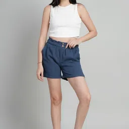 kiarabel Solid Regular Fit I Cotton Fabric I Off White Colour I Shorts image 3