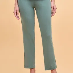 Enamor Women Mid Rise Slim Fit Basic Straight Leg Lounge Pants-image-38