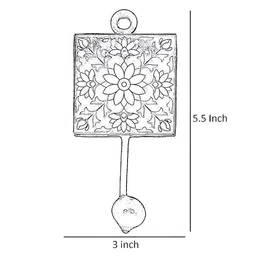 INDIA MEETS INDIA Red & Yellow 4 Pieces Printed Wrought Hooks image 3