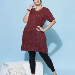 9shines Label Abstract Printed Cotton T-shirt Nightdress-picture-14