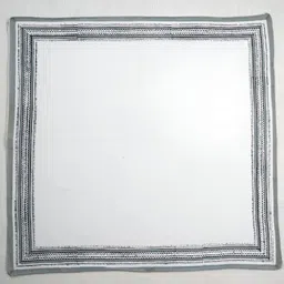 ratan cart TARAN LIVING Grey & White 6 Pieces Cotton Dinner Table Napkins image 2