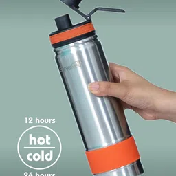 Servewell Thunder- SS Orange Colourblocked Vacuum Stainless Steel Flask - 725 ml image 4