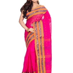 Ruuprekha Ethnic Motifs Woven Design Zari Pure Cotton Taant Saree-picture-38