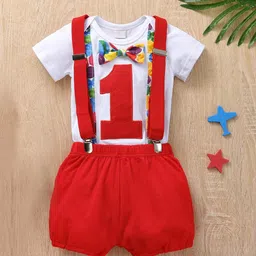 Babymoon Infants Cotton Romper & Suspender Clothing Set-picture-15
