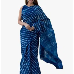 TROPWEAR Leheriya Jaipuri Pure Cotton Hand Block Print Saree-picture-20