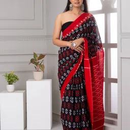 clothonus Geometric Printed Pure Cotton Block Print Saree-picture-12