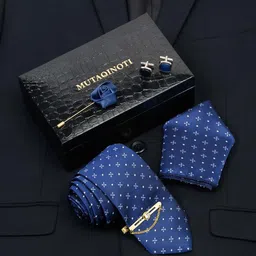 MUTAQINOTI Men Silk Necktie Accessory Gift Set-picture-11