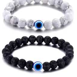 Young & Forever Unisex Set Of 2 Brass Crystals Bracelets-picture-36