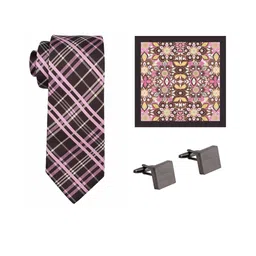 The Tie Hub Men Brown Printed Accessory Gift Set-picture-23