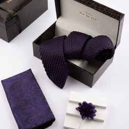 The Tie Hub Men Printed Necktie With Pocket Square & Cufflink Gift Set-picture-5