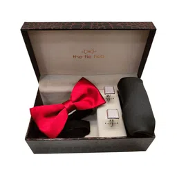 The Tie Hub Men Red & Black Accessory Gift Set-image-18
