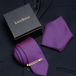 LOUIS STITCH Men Silk Printed Necktie Accessory Gift Set-image-97