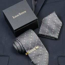 LOUIS STITCH Woven Designed Italian Silk Necktie Accessory Gift Set-picture-32
