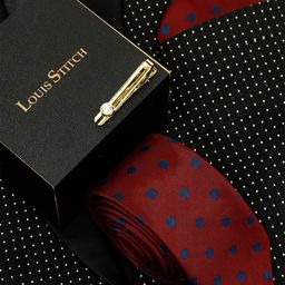 LOUIS STITCH Woven Designed Italian Silk Necktie Accessory Gift Set-picture-33