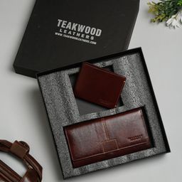 Teakwood Leathers Maroon Solid Leather Accessory Gift Set-picture-4