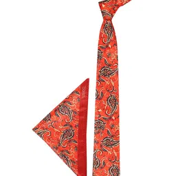 Tossido Men Orange Printed Accessory Gift Set image 4