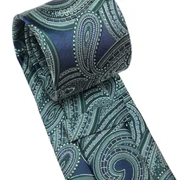 AXLON Men Paisley Woven Design Tie With Pocket Square, Tie Clip & Flower Pin image 5