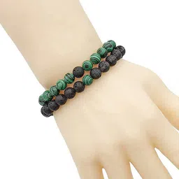 Young & Forever Unisex Set Of 2 Brass Crystals Elasticated Bracelet image 5