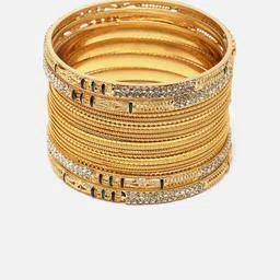 Kennice Set Of 8 Gold-Plated Crystal Studded Bangles image 2