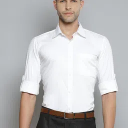 DENNISON Men White Smart Slim Fit Stretchable Lycra Formal Shirt-picture-14