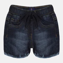 KiddoPanti Girls Washed Denim Shorts-image-3