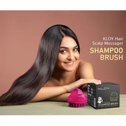 KLOY Red Hair Scalp Massager Exfoliator Shampoo Brush with Soft Silicone Bristles image 2