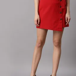 NEUDIS Cotton Twill Mini Straight Skirts-picture-36