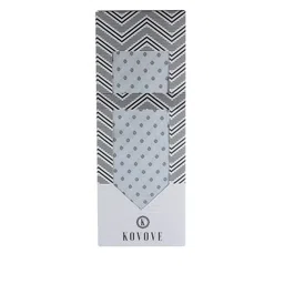 kavove KOVOVE Men Blue Polka Dot Printed Tie & Pocket Square image 4