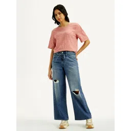 levi's Women's Med Indigo XL Straight Fit Mid Rise Jeans-picture-19