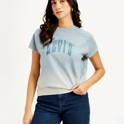 levi's Women's Brand Logo Crew Neck Top image 1
