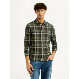 levi's Men's Checkered Multi Color Slim Fit Linen Shirt-picture-31