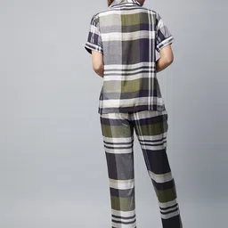 StyleStone Women Checked Pure Cotton Night Suit image 3