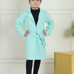 MINI & MING Girls Notched Lapel Collar Tie-Up Wrap Coat-picture-26