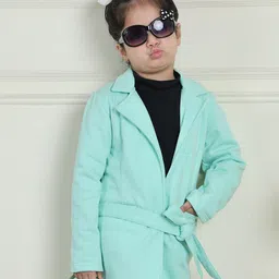 MINI & MING Girls Notched Lapel Collar Tie-Up Wrap Coat image 4