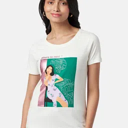 Honey by Pantaloons Women Graphic Printed Cotton T-Shirt-picture-36