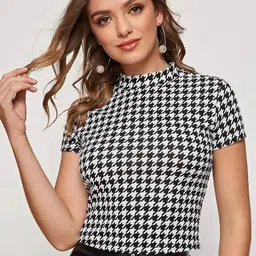 Dream Beauty Fashion Geometric Printed High Neck Casual Top-picture-10