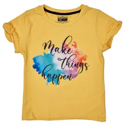 Peppermint Girls Typography Printed Round Neck Short Sleeves T-shirt-image-53